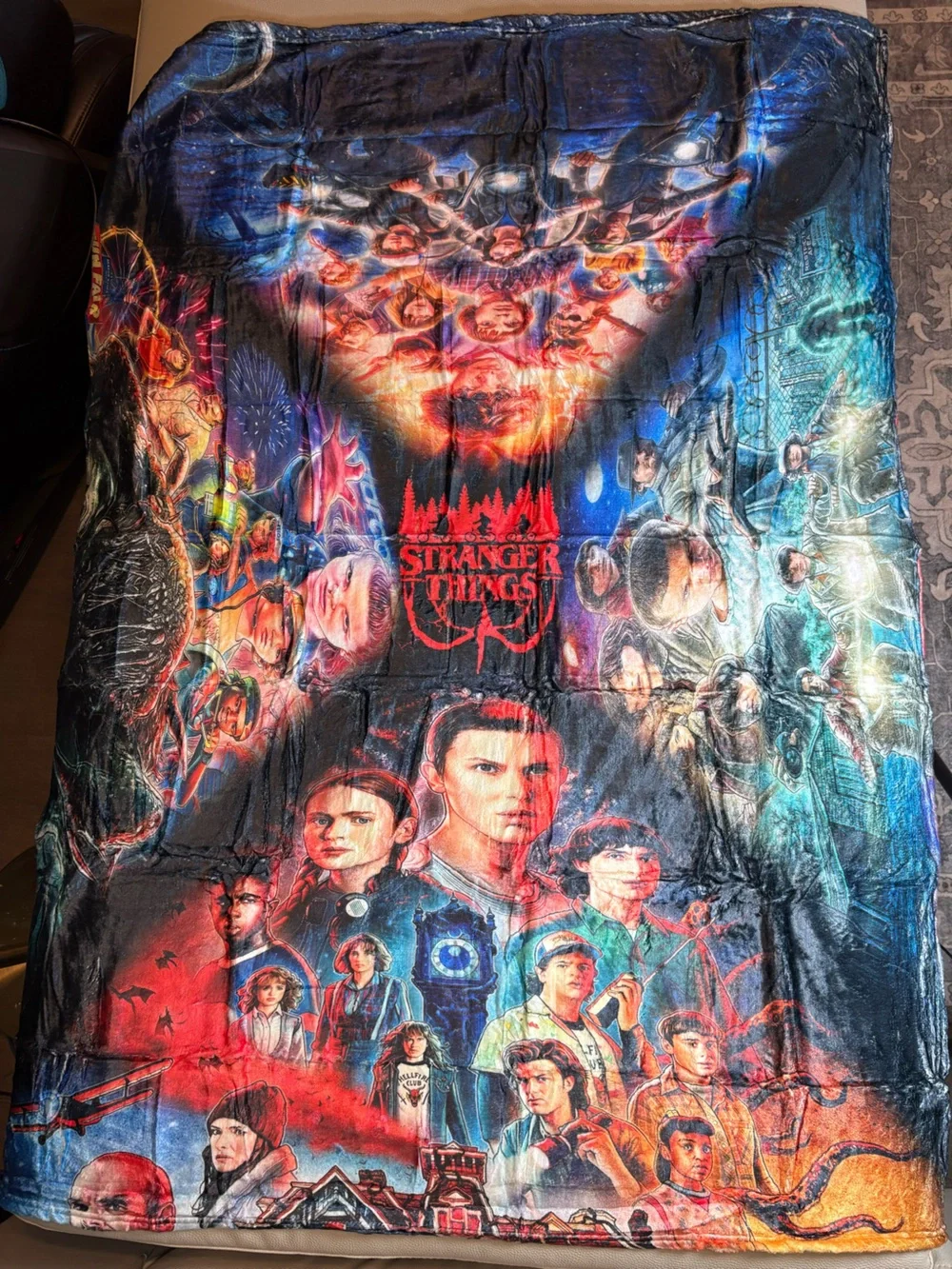 Stranger Things Throw Blanket Multicolor NEW just taken out of package for pics